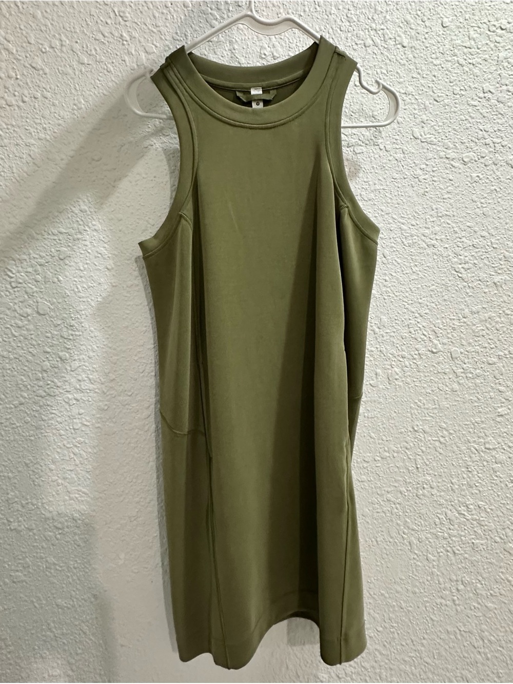 Lululemon Softstreme Back in Action Army Green Tank Dress 6